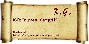 Könyves Gergő névjegykártya
